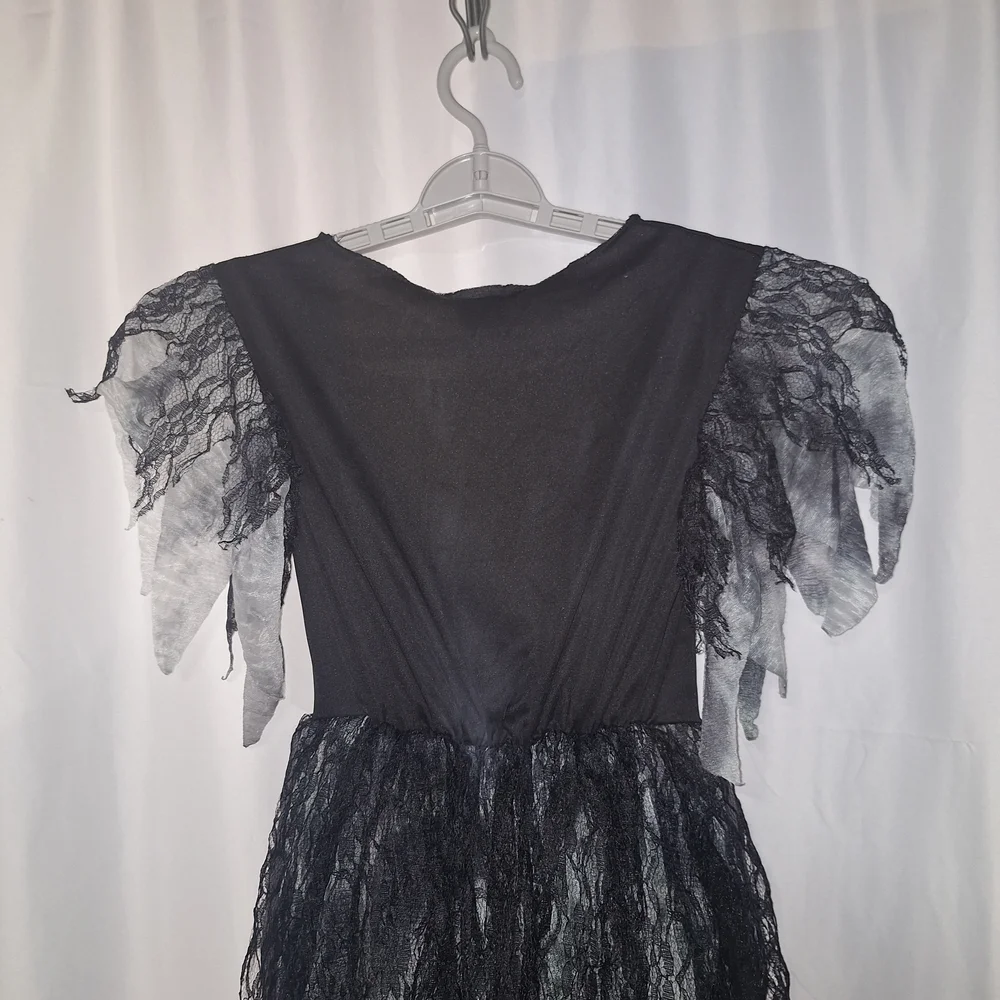 Kids Black and Gray Lace Halloween Costume Dress